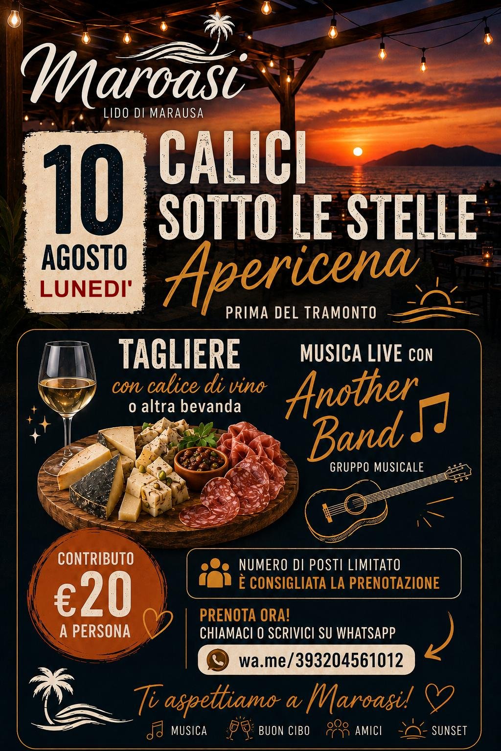 Calici sotto le stelle<br><span style='color: #ec167f;'>**Apericena**</span>